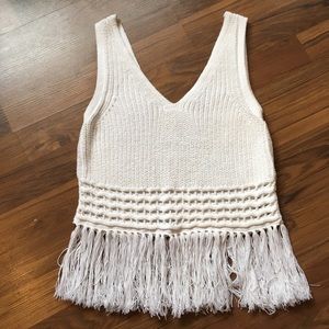 Club Monaco Indyah Fringe Sweater Tank